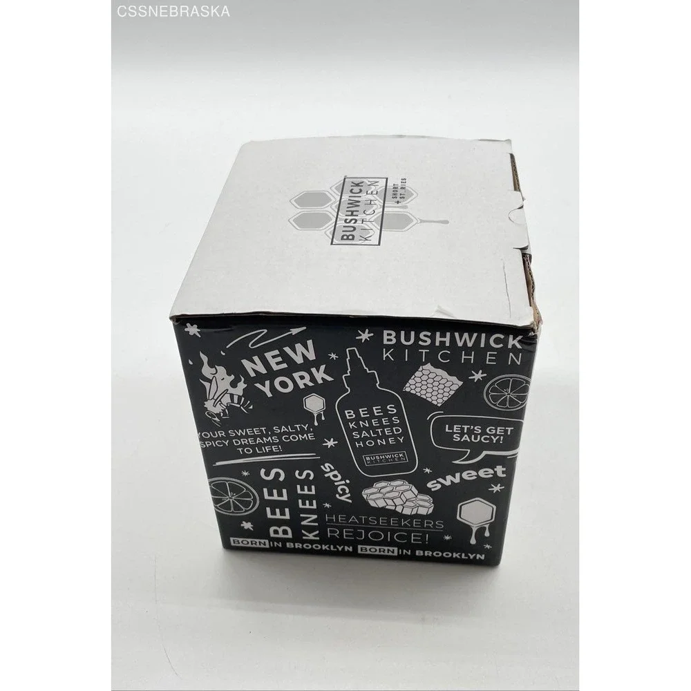 New Bushwick Kitchen Honey Pot‎ with Dipper Ceramic Jar with Lid | 14 oz